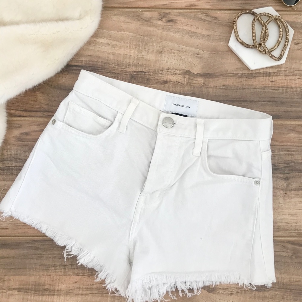 Current/Elliott White Jean Shorts